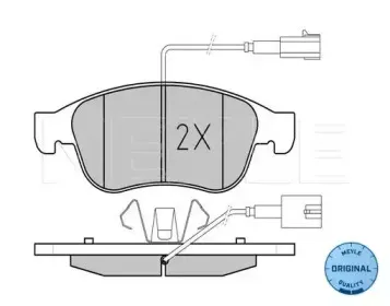 0252453819W MEYLE Комплект тормозных колодок, дисковый тормоз