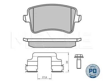 02524606172PD MEYLE Комплект тормозных колодок, дисковый тормоз