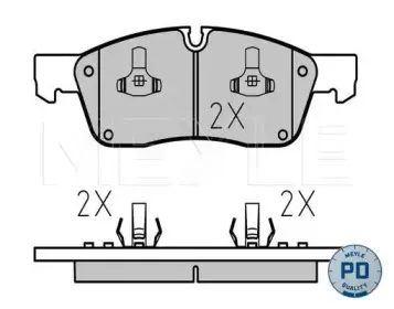 0252519021PD MEYLE Комплект тормозных колодок, дисковый тормоз