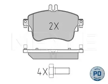 0252532619PD MEYLE Комплект тормозных колодок, дисковый тормоз
