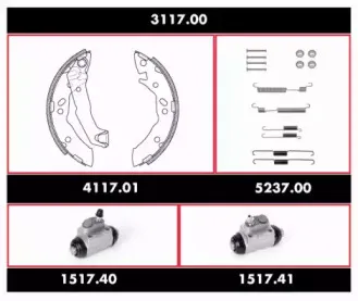 3117.00 ROADHOUSE Комплект тормозов, барабанный тормозной механизм