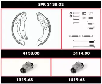 SPK 3138.02 ROADHOUSE Комплект тормозов, барабанный тормозной механизм