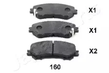 PA-160AF JAPANPARTS Комплект тормозных колодок, дисковый тормоз