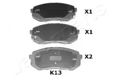 PP-K13AF JAPANPARTS Комплект тормозных колодок, дисковый тормоз