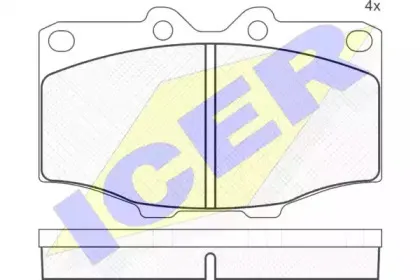 140352 ICER Комплект тормозных колодок, дисковый тормоз