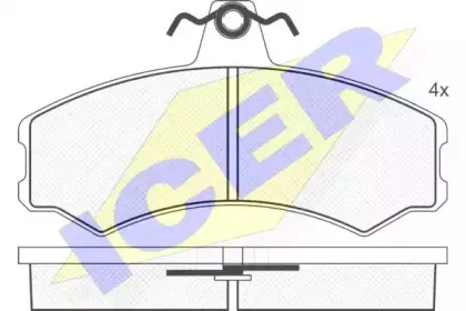 140374 ICER Комплект тормозных колодок, дисковый тормоз