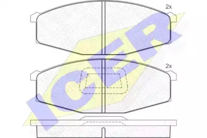 140376 ICER Комплект тормозных колодок, дисковый тормоз