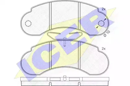 140452 ICER Комплект тормозных колодок, дисковый тормоз
