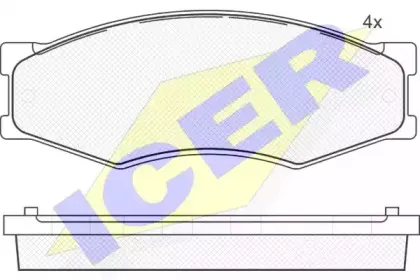 140526-087 ICER Комплект тормозных колодок, дисковый тормоз