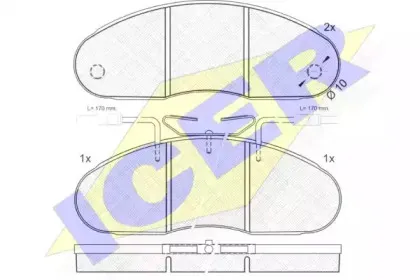 140560 ICER Комплект тормозных колодок, дисковый тормоз