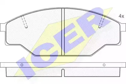 140614 ICER Комплект тормозных колодок, дисковый тормоз
