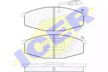 140694 ICER Комплект тормозных колодок, дисковый тормоз