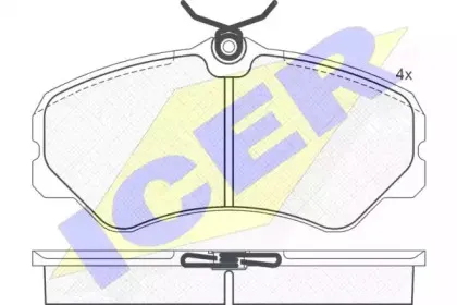 140783 ICER Комплект тормозных колодок, дисковый тормоз