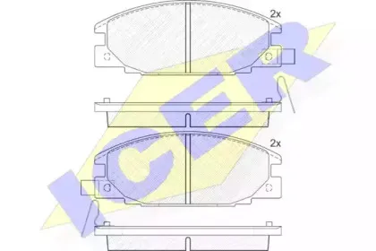 140853 ICER Комплект тормозных колодок, дисковый тормоз