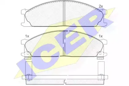 140885 ICER Комплект тормозных колодок, дисковый тормоз