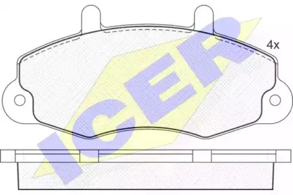 140896 ICER Комплект тормозных колодок, дисковый тормоз