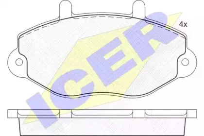 140897 ICER Комплект тормозных колодок, дисковый тормоз
