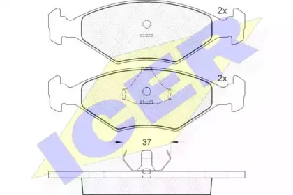 140926 ICER Комплект тормозных колодок, дисковый тормоз