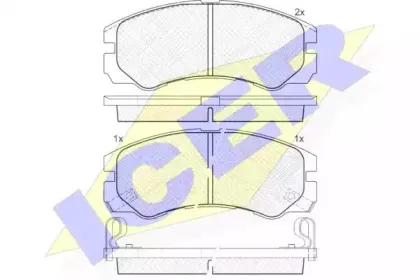 140990 ICER Комплект тормозных колодок, дисковый тормоз