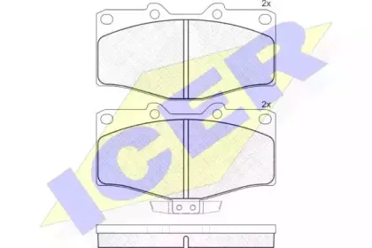 141006 ICER Комплект тормозных колодок, дисковый тормоз