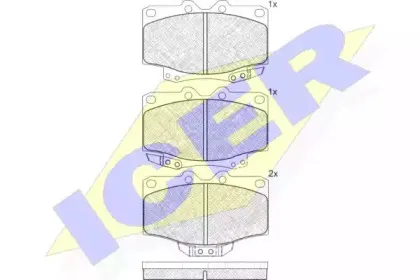 141034 ICER Комплект тормозных колодок, дисковый тормоз