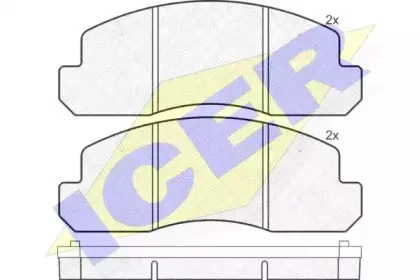 141044 ICER Комплект тормозных колодок, дисковый тормоз