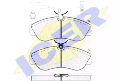 141054-203 ICER Комплект тормозных колодок, дисковый тормоз