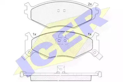 141056-205 ICER Комплект тормозных колодок, дисковый тормоз
