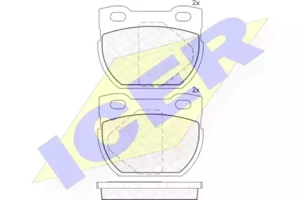 141090 ICER Комплект тормозных колодок, дисковый тормоз