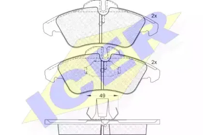 141104-046 ICER Комплект тормозных колодок, дисковый тормоз