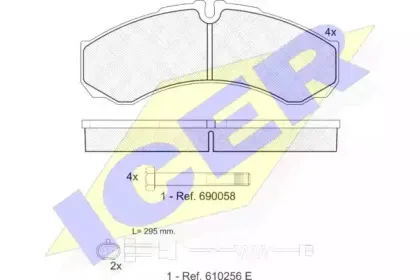 141208-117 ICER Комплект тормозных колодок, дисковый тормоз