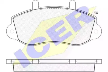 141219 ICER Комплект тормозных колодок, дисковый тормоз
