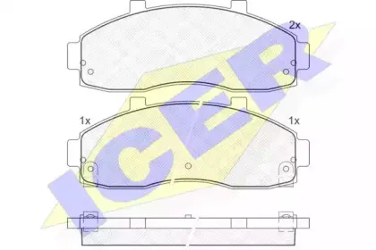 141246 ICER Комплект тормозных колодок, дисковый тормоз