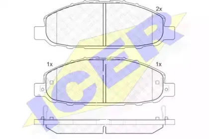 141813-202 ICER Комплект тормозных колодок, дисковый тормоз