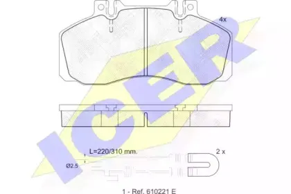 150722 ICER Комплект тормозных колодок, дисковый тормоз