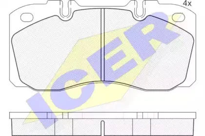 151161 ICER Комплект тормозных колодок, дисковый тормоз