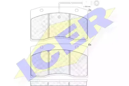 160832-203 ICER Комплект тормозных колодок, дисковый тормоз
