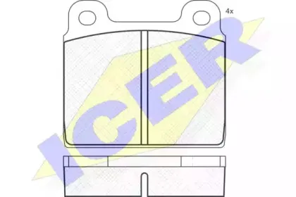 180011 ICER Комплект тормозных колодок, дисковый тормоз