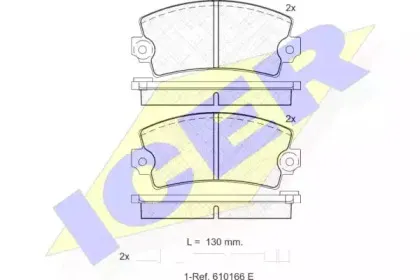 180101-066 ICER Комплект тормозных колодок, дисковый тормоз