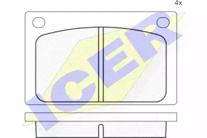 180142 ICER Комплект тормозных колодок, дисковый тормоз