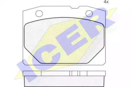 180155 ICER Комплект тормозных колодок, дисковый тормоз
