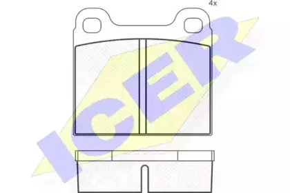 180219 ICER Комплект тормозных колодок, дисковый тормоз