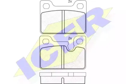 180306 ICER Комплект тормозных колодок, дисковый тормоз