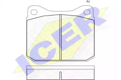 180327 ICER Комплект тормозных колодок, дисковый тормоз