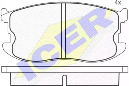 180336 ICER Комплект тормозных колодок, дисковый тормоз