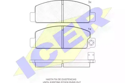 180369 ICER Комплект тормозных колодок, дисковый тормоз