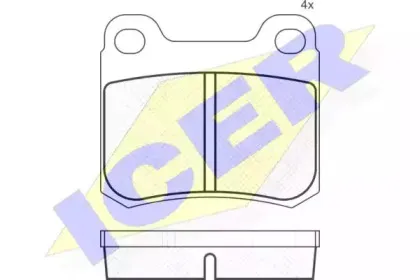 180420 ICER Комплект тормозных колодок, дисковый тормоз