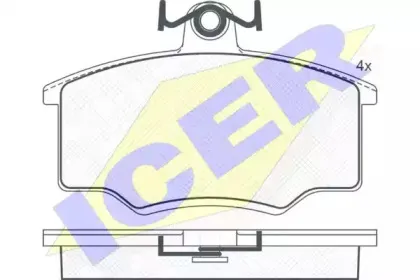 180448 ICER Комплект тормозных колодок, дисковый тормоз
