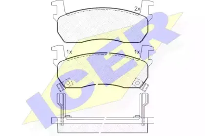 180530 ICER Комплект тормозных колодок, дисковый тормоз