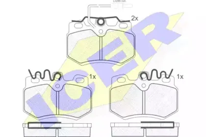 180553 ICER Комплект тормозных колодок, дисковый тормоз